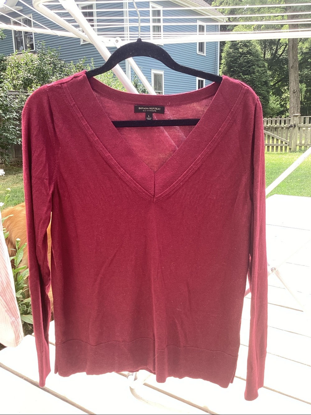 Banana Republic Silk, Cashmere V-Neck Sweater - L
